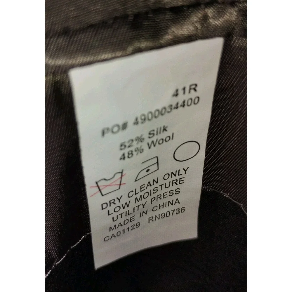 Lauren Ralph Lauren Men 41R Blazer Window. Gray Herringbone Silk Wool Sport Coat